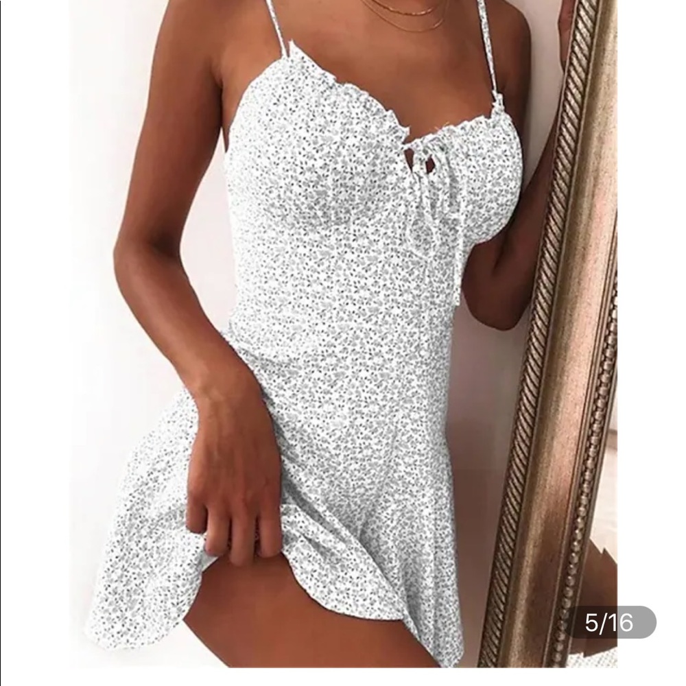 Women's Sundress Short Mini Dress - Gray - Size Medium